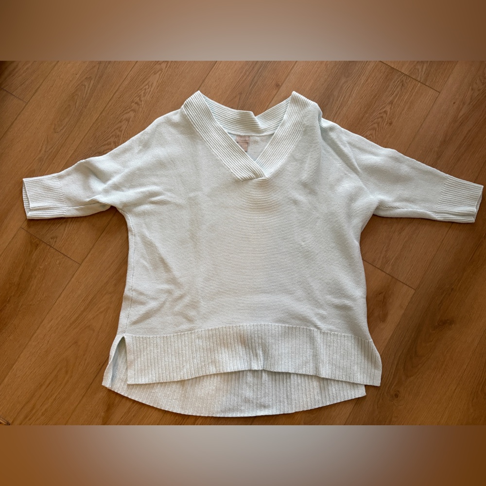 Chico’s Woman’s Light Blue V-Neck Sweater Size Large